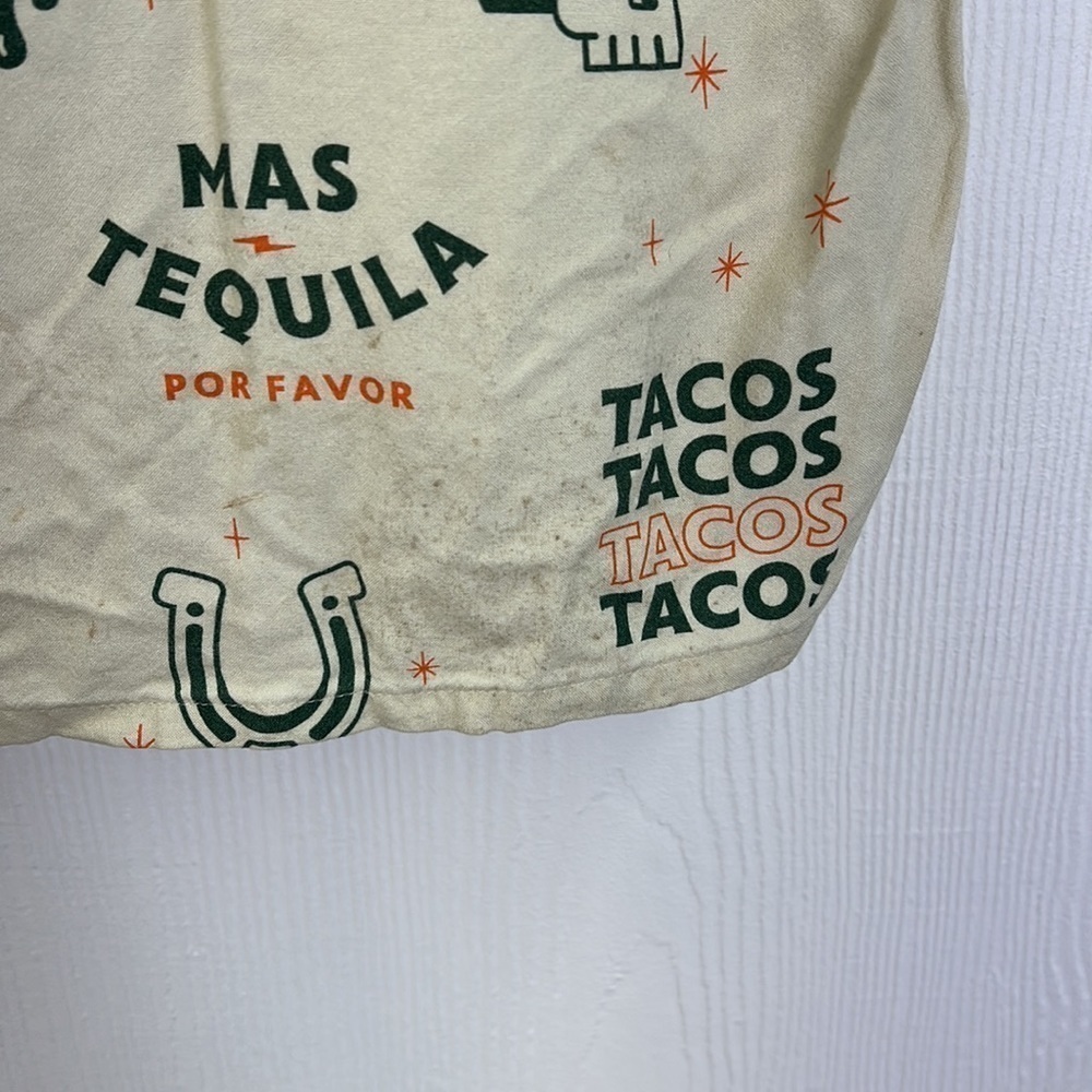 Duvin - Beige Taco Guacamole Fun Graphic Short Sleeve Button Up Size Small - Picture 12 of 12